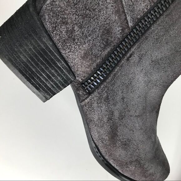 Anthropologie Intentionally Blank Grayish Purple Suede Leather Zip Closure Boots - Picture 14 of 16